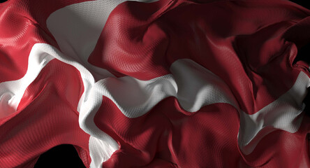 Flag of the Denmark fabric textured 3d rendering illustration