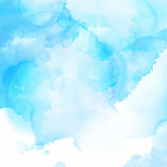 Hand painted blue watercolour background - 770605755