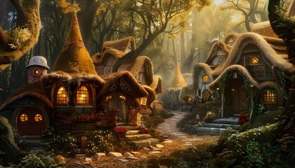 a village with elves cottages