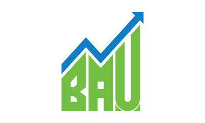 BAU financial logo design vector template.