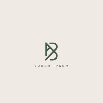 Minimal creative initial based AB logo and BA logo. Letter AB BA creative elegant monogram white color on black background