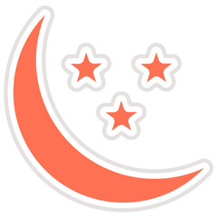 Moon And Star Vector Icon Design Illustration