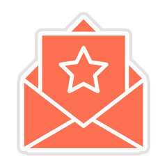 Starred Message Vector Icon Design Illustration
