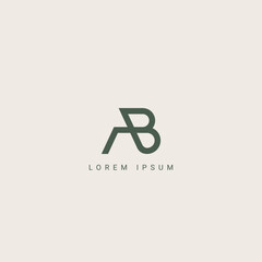Minimal creative initial based AB logo and BA logo. Letter AB BA creative elegant monogram white color on black background