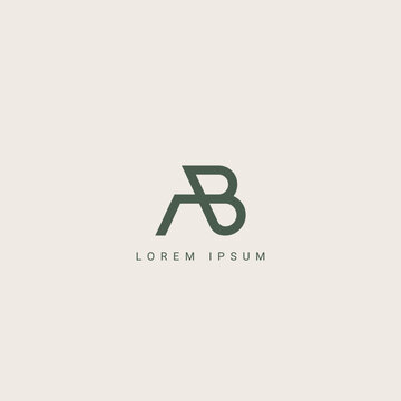 Minimal creative initial based AB logo and BA logo. Letter AB BA creative elegant monogram white color on black background