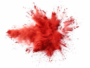 Red colored powder explosion. Abstract background pattern