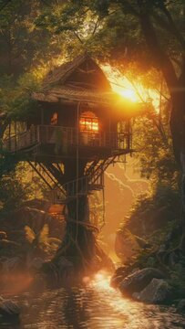 Nature Stock Video Footage for Free Download : Treehouse Retreats in Nature