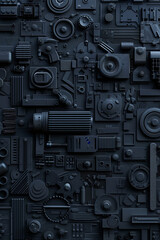 Fototapeta premium 3D black object pattern for background