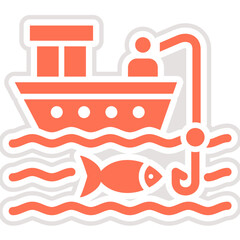 Deep Sea Fishing Vector Icon Design Illustration