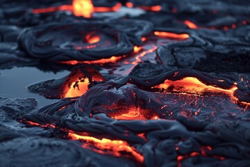 solidified puddles of molten materials - obrazy, fototapety, plakaty