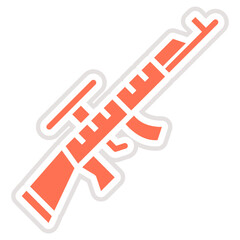 Assault Rifle Vector Icon Design Illustration