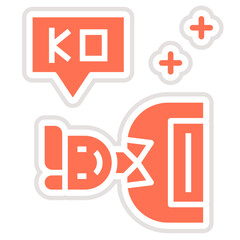 Knocked Out Vector Icon Design Illustration