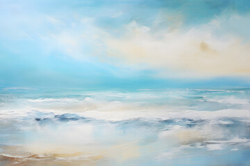 Naklejka na ściany i meble Abstract Ocean Serenity, abstract landscape art