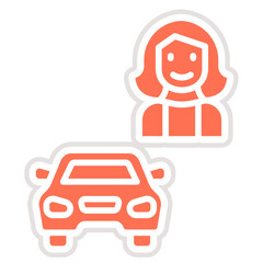 Car Saleswoman Vector Icon Design Illustration