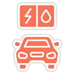 Hybrid Vehicle Vector Icon Design Illustration