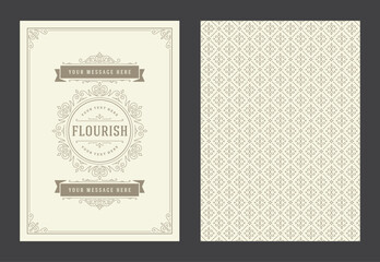 Adobe IllustVintage ornament greeting card calligraphic ornate swirls and vignettes frame design vector template