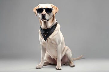 A Labrador dog wearing sunglasses, AI generated. AI generated.