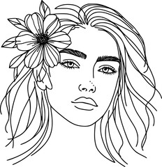 Portrait of a girl with flowers