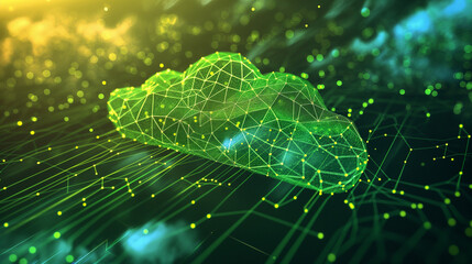 Futuristic Digital Network Connection in Cyberspace