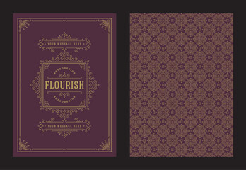 Adobe IllustVintage ornament greeting card calligraphic ornate swirls and vignettes frame design vector template