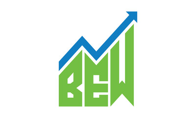 BEW financial logo design vector template.