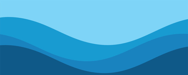  Sea waves layer vector background illustration. Sea beach vector illustration.