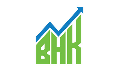 BHK financial logo design vector template.