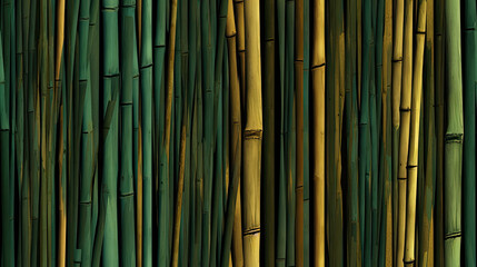 Seamless illustration of a wall made of bamboo cane.