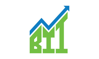 BII financial logo design vector template. - obrazy, fototapety, plakaty