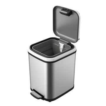 Modern trash bin isolated on transparent background, cut out, png