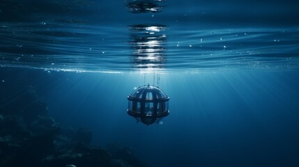 Dream divers exploring the subconscious seas, their vessel a bubble of clarity in the murky waters of thought and memory