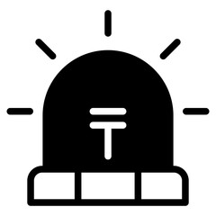 Siren flasher icon. Alarm signal sign. Alarm police siren icon