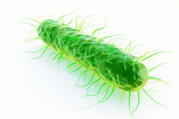 E coli Bacteria cell isolated on white background. medical microscopic	
