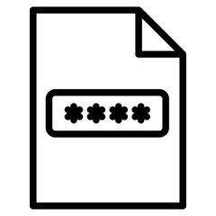 document with security password icon