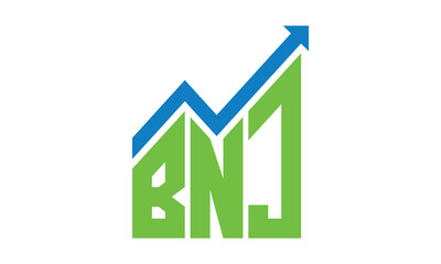 BNJ financial logo design vector template.