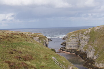 The gorge (Geodha Smoo) leading to Smoo Cave,  Durness in Sutherland, Highland Scotland, UK