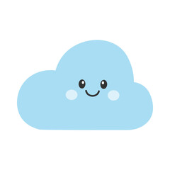 Cute smiling cloud. Happy Time. Vector illustration