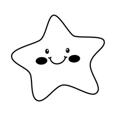 Cute smiling stars. Happy star cartoon character. Vector illustration