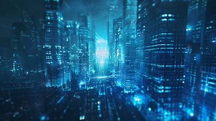 Obraz premium Bright Lights, Big City: A Technological Perspective