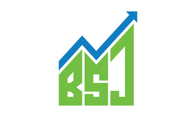 BSJ financial logo design vector template.