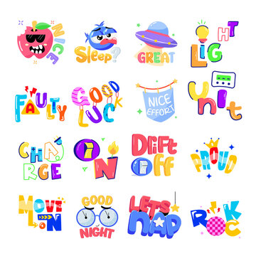 Text sticker of party  flgs fun
