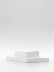 A stunning empty product display podium, set against a mesmerizing nature bokeh background in pure white