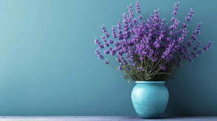 Deurstickers Elevate your artistic creations by incorporating the serene beauty of a Lavender flower into your designs for a tranquil touch. © tonstock