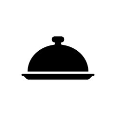 Food tray cover symbol icon on Black and White Vector Graphic.