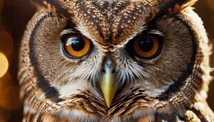The captivating close-up of a majestic owl, with its piercing eyes and intricate feather patterns.