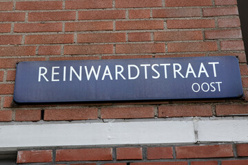 Close Up Street Sign Reinwardtstraat At Amsterdam The Netherlands 20-3-2024