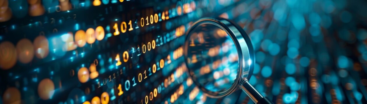 Analyzing binary code using a magnifying lens may help identify any bugs in the system.