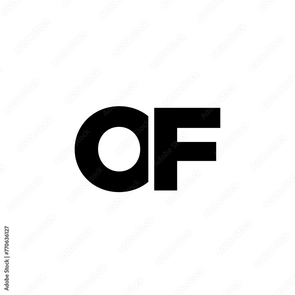 Fototapete letter o and f, of logo design template. minimal monogram initial based logotype.