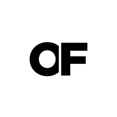 Letter O and F, OF logo design template. Minimal monogram initial based logotype.