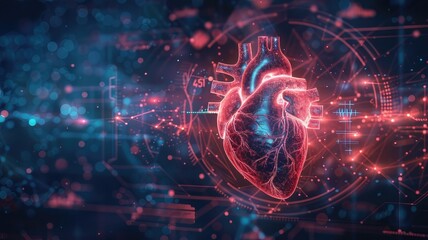 Exploring Healthcare Horizons Medical Research or Heart Cardiology Health Care with Diagnosis Vitals Infographic Background, Unveiling Advancements in Healthcare Innovation
 - obrazy, fototapety, plakaty